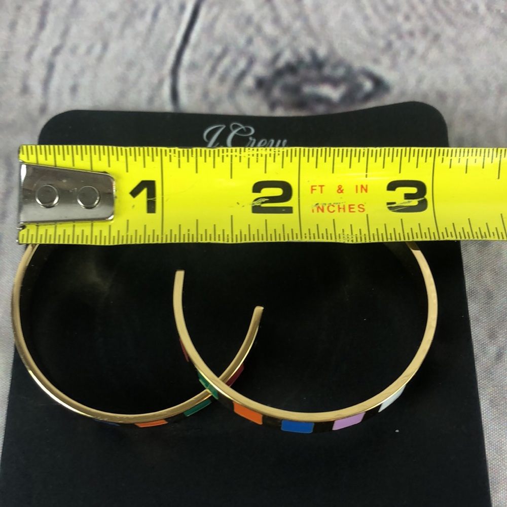 J. Crew Rainbow Gold Hoop Earrings - Picture 6 of 8